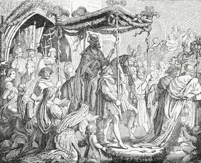 Charles IV, den hellige romerske keiseren, besøkte pave Urban V i Avignon i 1365, 1882 av English School