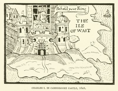 Charles I, i Carisbrooke Castle av English School