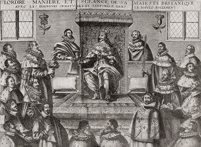 Charles I i House of Lords i 1648, fra 'A Short History of the English People' av JR Green, utgitt i 1893 av English School
