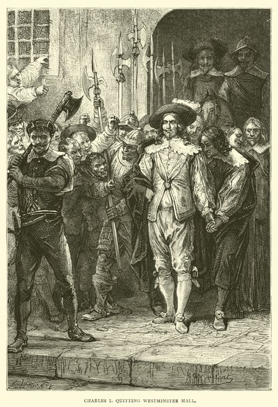 Charles I slutter i Westminster Hall av English School