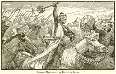 Charles Martel i slaget ved Tours av English School