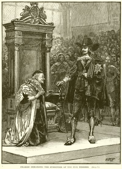 Charles krever overgivelse av de fem medlemmene av English School