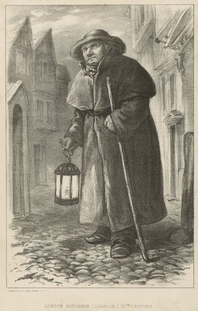 Charlie en London Watchman på 1700-tallet av English School