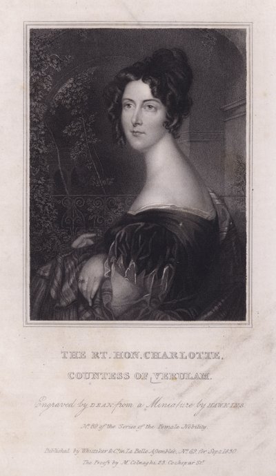 Charlotte, Gräfin von Verulam, Ehefrau von James Grimston von English School