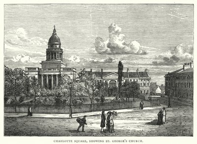 Charlotte Square, som viser St George's Church (gravering) av English School