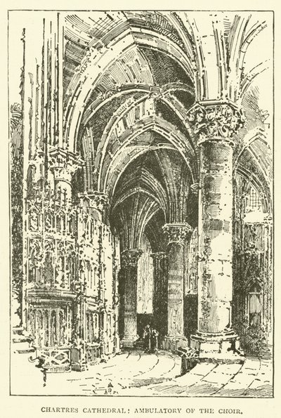 Chartres-katedralen, korets ambulanse (gravering) av English School