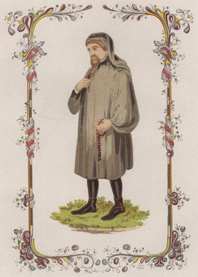 Chaucer (farge litho) av English School