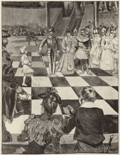 Sjakkturnering med levende brikker på Henglers Circus av English School