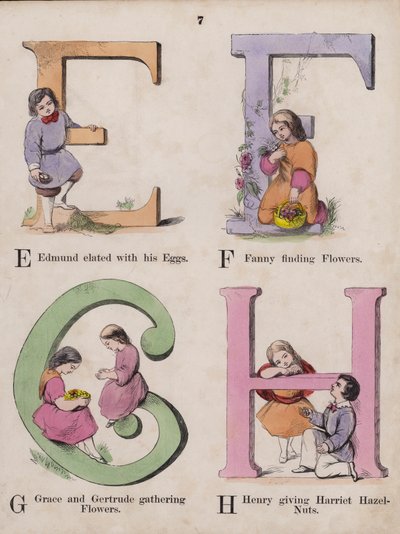 Kinderalphabet (farbige Gravur) von English School