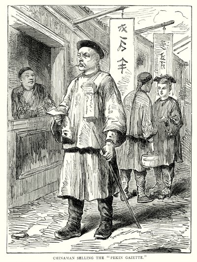 Kineser som selger «Pekin Gazette» (gravering) av English School