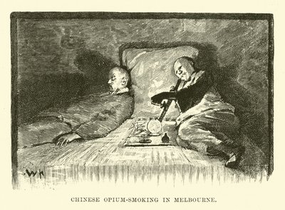 Chinesisches Opiumrauchen in Melbourne von English School