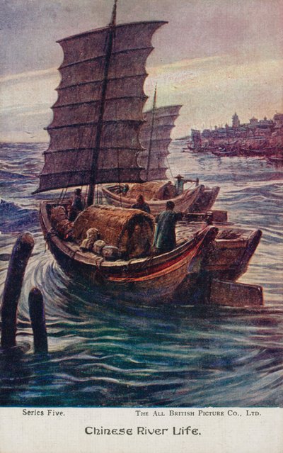 Kinesisk elveliv (farge litho) av English School