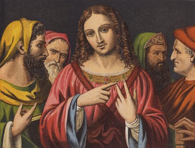 Kristus og de jødiske legene (chromolitho) av English School