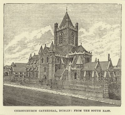 Christchurch Cathedral, Dublin, fra sørøst av English School