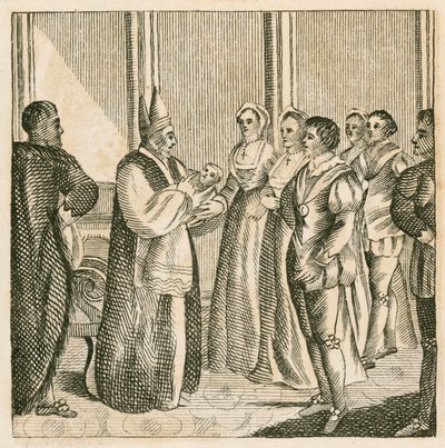 Dåp av prinsesse Elizabeth, datter av kong Henry VIII av English School