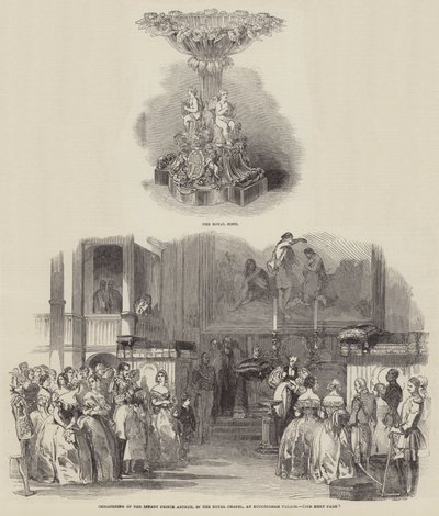 Taufe des kleinen Prinzen Arthur in der königlichen Kapelle im Buckingham Palace von English School