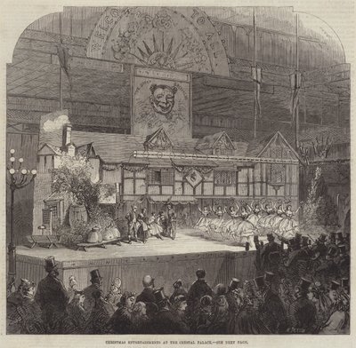 Juleunderholdning på Crystal Palace (gravering) av English School