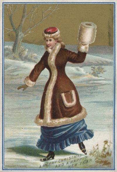 Julekort (kromolitho) av English School