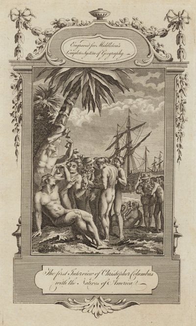 Christopher Columbus med de innfødte av English School