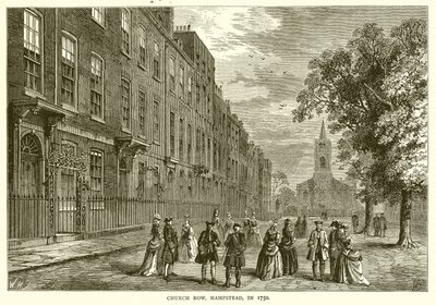 Church Row, Hampstead, i 1750 av English School