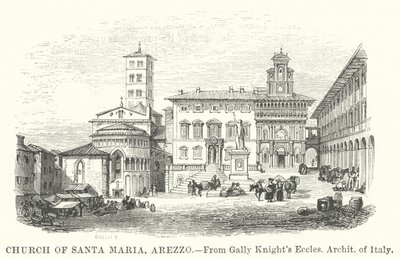 Santa Maria-kirken, Arezzo (gravering) av English School
