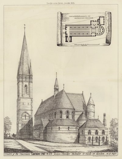 Church of the Ascension, Lavender Hill, SW (gravering) av English School