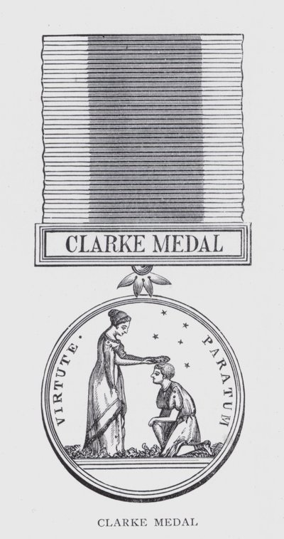 Clarke-medalje (litho) av English School