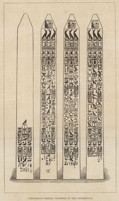 Cleopatras Needle - faksimile av inskripsjonen av English School