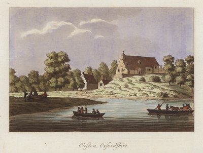 Clifton, Oxfordshire (farget gravering) av English School