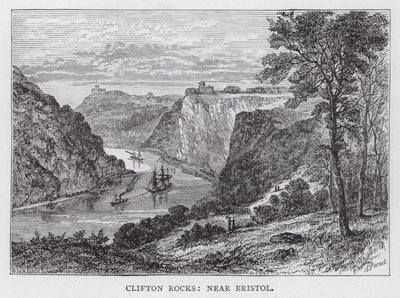 Clifton Rocks, nær Bristol (gravering) av English School