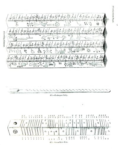 Clog Almanac, Exchequer Tally og Saxon Reive Pole av English School