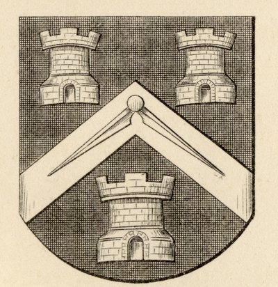 Våpenskjold fra Masons' Company, fra 'The History of Freemasonry, bind II', utgitt av Thomas C. Jack, London, 1883 av English School