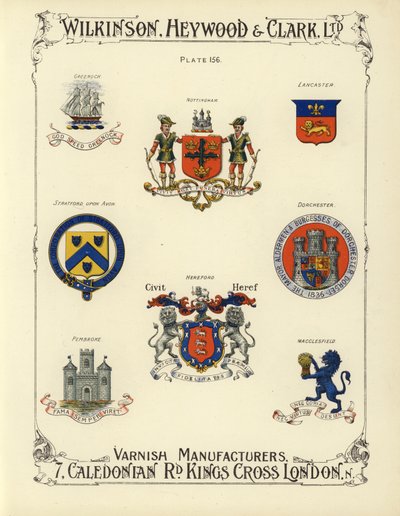 Våpenskjold fra britiske byer (chromolitho) av English School
