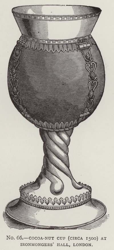 Cocoa-nut Cup (ca. 1500) i Ironmongers' Hall, London (gravering) av English School