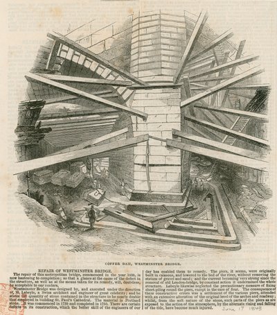 Coffer dam, Westminster Bridge av English School