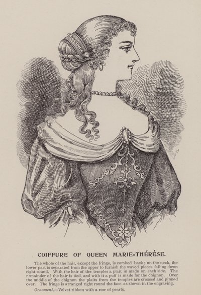 Dronning Marie-Thereses frisyre (gravering) av English School