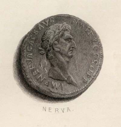 Mynt fra Nerva Caesar Augustus tid av English School