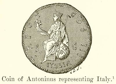 Münze des Antoninus, Italien darstellend von English School