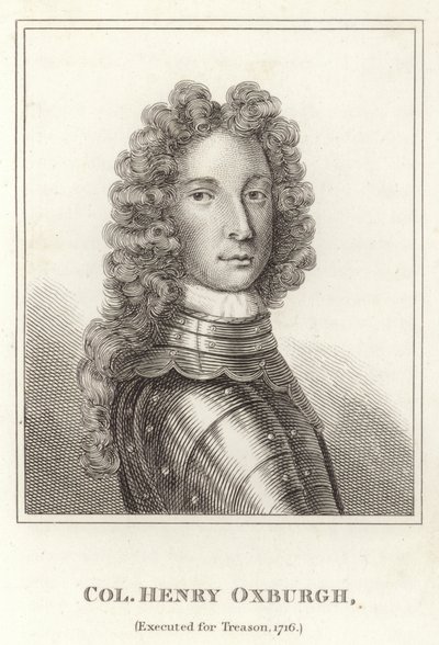 Oberst Henry Oxburgh, henrettet for forræderi, 1716 av English School