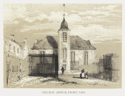College Church, sett forfra (gravering) av English School