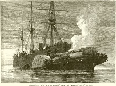 Kollision der Bywell Castle mit der Princess Alice von English School