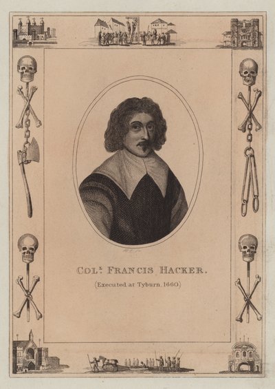 Oberst Francis Hacker, henrettet i Tyburn, 1660 av English School