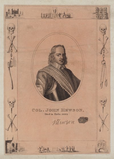 Oberst John Hewson, døde i eksil, 1662 av English School