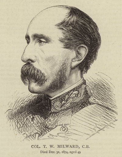 Oberst TW Milward, CB (gravering) av English School