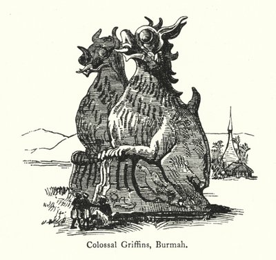 Colossal Griffins, Burmah (gravering) av English School
