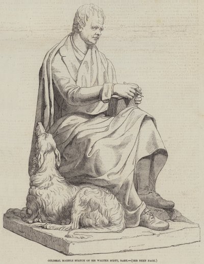 Kolossal marmorstatue av Sir Walter Scott, Baronet (gravering) av English School