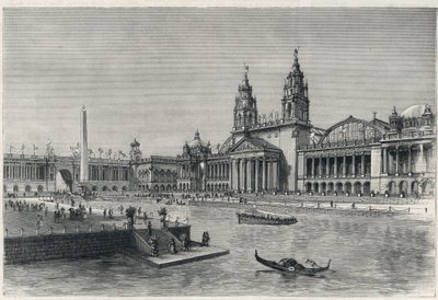 Columbian World's Fair eller World Columbian Exposition, Chicago-utstillingen 1893: maskinhallen - Gravering 1893 fra "" The graphic"" - Verdensutstillingen 1893 av English School