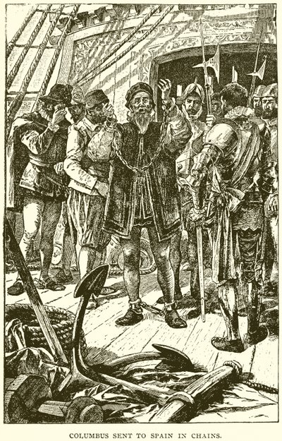Columbus sendt til Spania i kjeder av English School