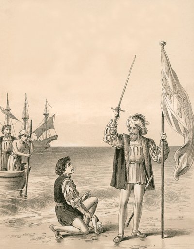 Columbus tar den nye verden i besittelse i navnet til sin suveren av English School