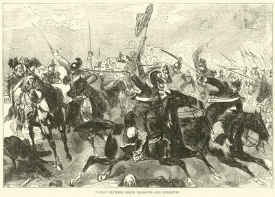 Kamp mellom Saxon Dragoons og Chasseurs, september 1870 av English School